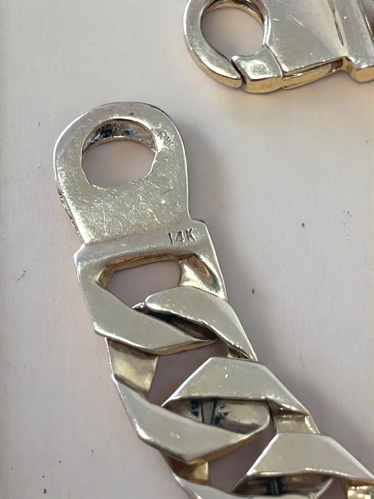 14K Yellow Gold Square Curb Link Bracelet | eBay