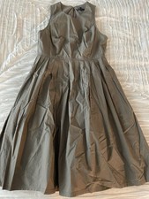 Gap Women Taupe Tan A-Line Flare Sleeveless Work Party Dress Pockets Size 0