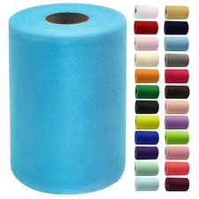 Turquoise Tulle Fabric Roll 6 inch x 100 Yards Spool for DIY Tutu Bows