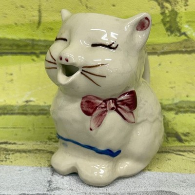 Vintage Puss N Boots USA Cat Creamer Pitcher Kitten Ceramic Cream Jug