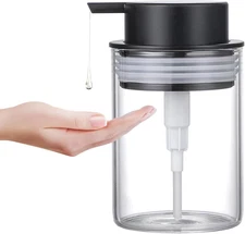 Glass Dish Soap Dispenser, 10 Oz Clear Hand Liquid Bottles with Rust Proof Plast