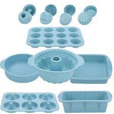 30 PCS Nonstick Silicone Baking Set Cake Molds Sheet Donut Cupcake Cups