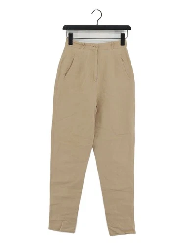 Max Mara Women's Trousers UK 10 Tan 100% Linen Straight Chino