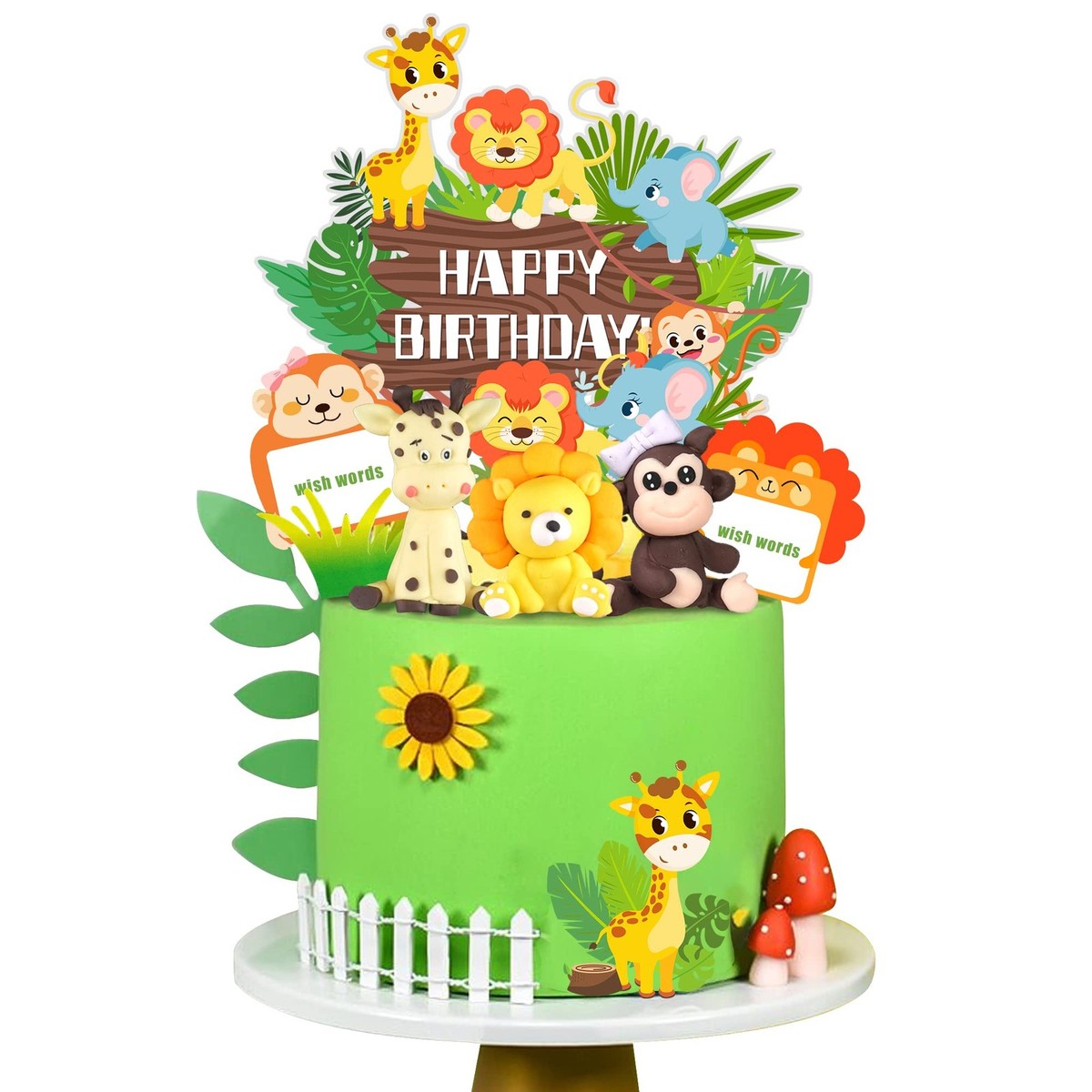 Jungle Safari Animals Cake Decorations Animal Jungle Theme Cake Topper
