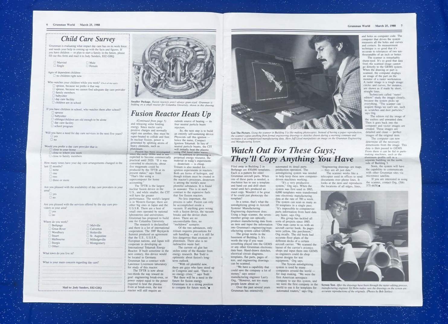 Vintage Grumman World Newsletter 1988 NASA Employee Magazine Master Builder