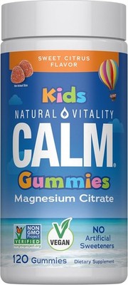 Natural Vitality Calm, Magnesium Citrate Kids Supplement, Stress Relief Gummies,