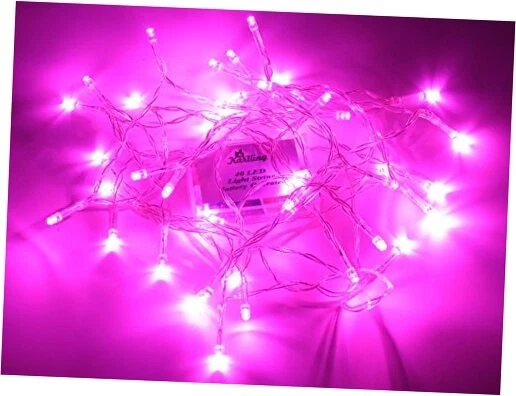 Battery Operated 40 LED Fairy Light String General 40 Leds(20Pack) Pink