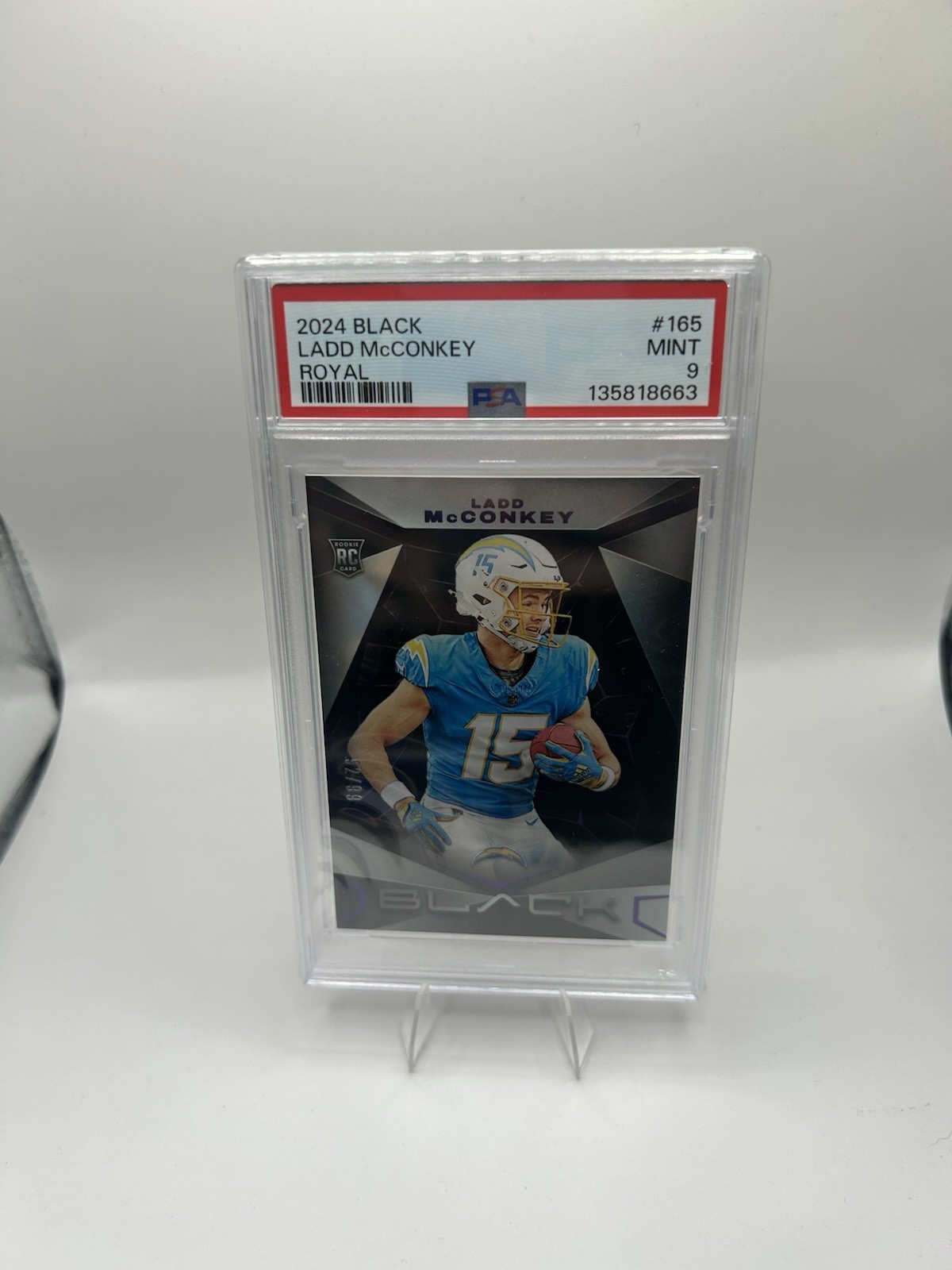 2024 Panini Black - Rookies Ladd McConkey #165 Royal /99 (RC)