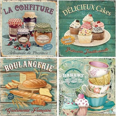 DCIDBEI 4 Pack Diamond Painting Erwachsene Vintage 30x30 cm Diamond Painting