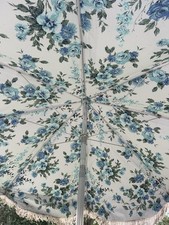 Vintage Patio Floral Umbrella With Fringe