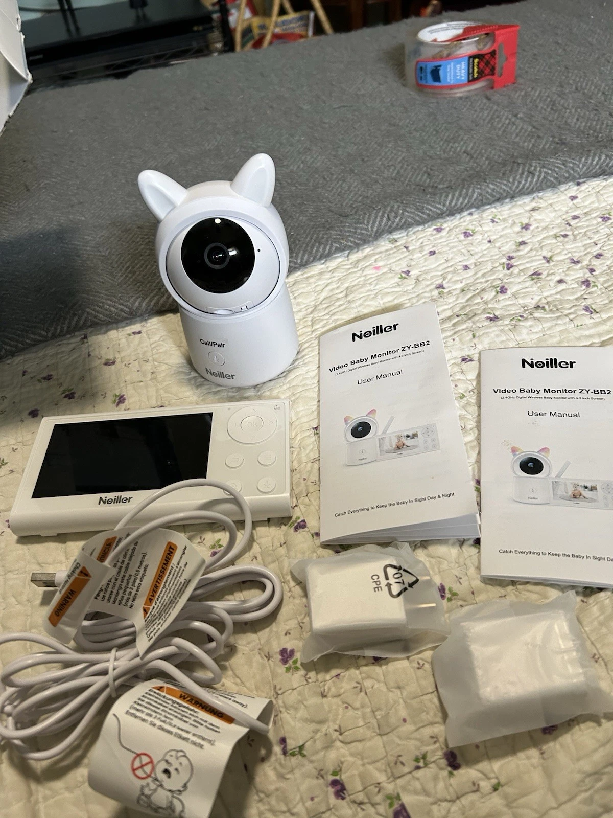 Video Baby Monitor Noiller ZY-BB2 4.3" Video 1000ft Range, App Control