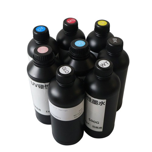 ACHI 8*500ML UV Ink CYMKW+Varnish+LC+LM UV Ink For 6090 XP600 TX800 UV Printer - Afbeelding 7 van 10