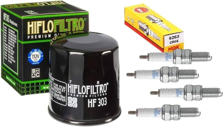 Kawasaki ZX6R Tune Up Kit 4 NGK Spark Plugs & Oil Filter Kawasaki ZX6R Tune Up Kit 4 NGK Spark Plugs & Oil Filter