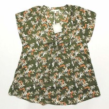 Women's Maternity a:glow Textured Satin Top - Green Print WM81W007RS - M