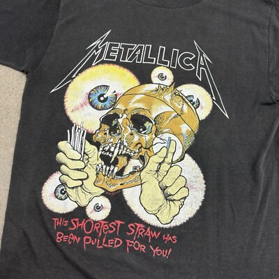 Rare Vintage 80's METALLICA T shirt Single-Stitch Black Double