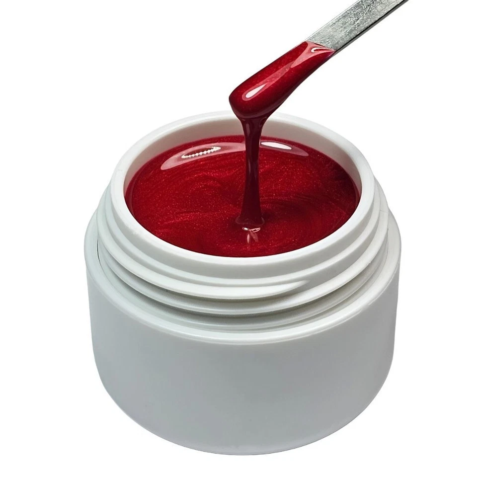 Premium UV Farbgel Rot Schimmer Effekt 5ml LED Gel Fullcover Nailart French - Bild 4 von 4