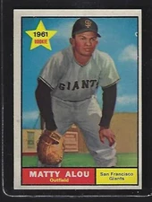 1961 Topps # 327 Matty Alou Rookie, NM+, STUNNER CARD of this PIRATE STAR!!