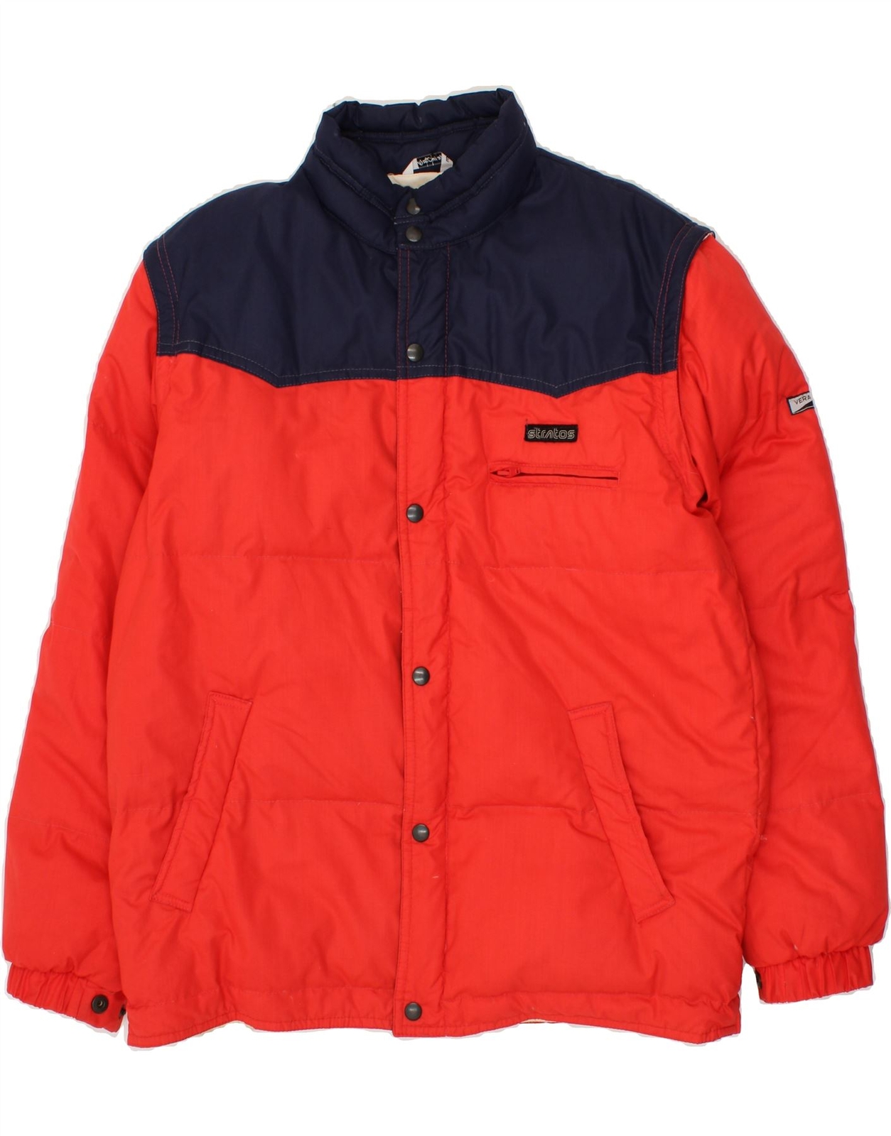 Chaqueta acolchada STRATOS para hombre Reino Unido 40 grande rojo bloque de color poliéster BH03