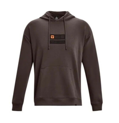 Under Armour M Project Rock Veteran's Day Heavyweight Hoodie Brown 1382154-200