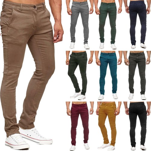 Nuevo Para Hombre Chino Pantalones Elastizados Ajustados Super Slim Fit  Vaqueros Diseñador Pantalón 30-40 | eBay
