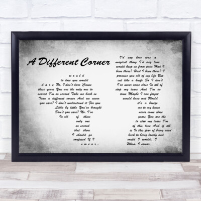 A Different Corner Man Lady Couple Grey Song Text Zitat Druck