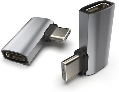 USB C Right Angle Adapter,240W 8K 40Gbps 90 Degree USB C Adapter, 2 Packs Thunde