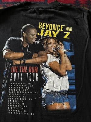 On The Run Tour Jay Z Beyonce Tee Shirt Black 2014 Hip Hop Rap