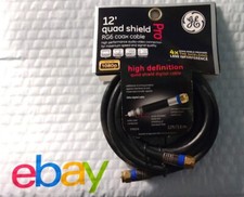 GE 37653 Ultra Pro 12-Feet RG6 Quad Shield Coax Cable - New