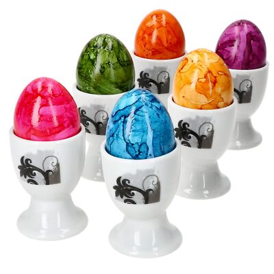 6x Black Flower Eierbecher Grashalm Eierhalter Eierständer Easter Egg Ostern
