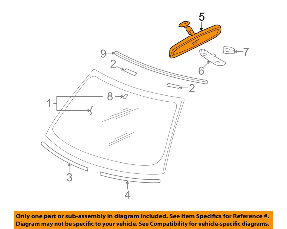 Espejo retrovisor interior delantero central usado se adapta a: Mitsubishi Eclipse 2005 delantero Foto 2 de 4