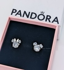 NEW PANDORA Disney Mickey Mouse Minnie Mouse Sparkling Stud Earrings 293219C01
