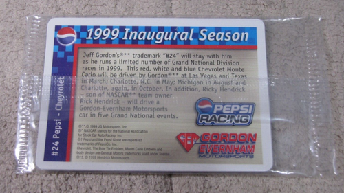 Lot (9) Sealed 1999 Jeff Gordon &Evernham Pepsi Inaugural Season 3 Card Packs - Picture 4 of 4
