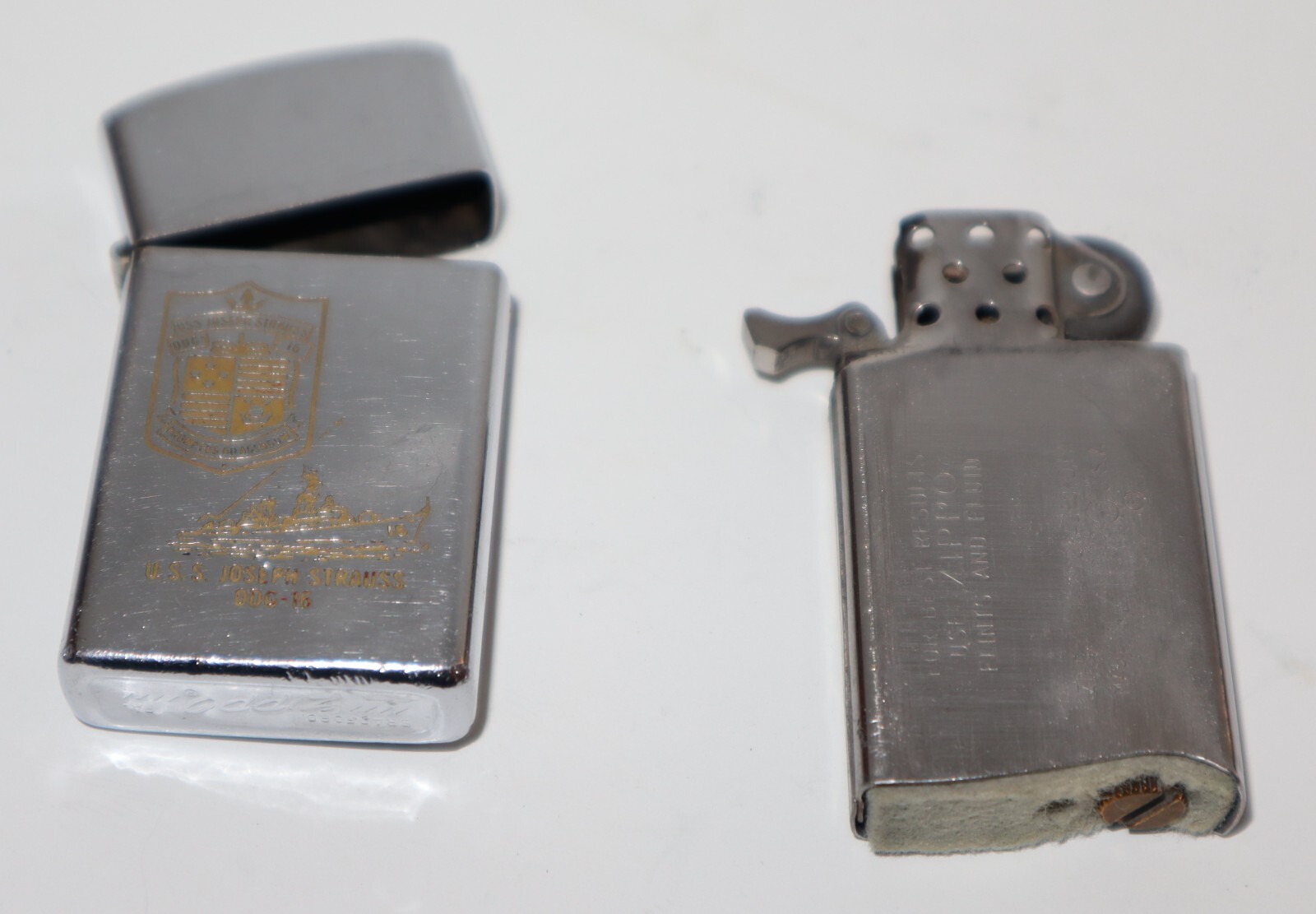 Vintage Zippo Slim Lighter Vietnam War Era (1974) U.S.S. Joseph Strauss DDG16 eBay