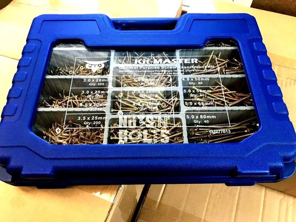 ASSORTED GENERAL PURPOSE WOODSCREWS - TRADE BOX OF 1700 WOOD SCREWS 20mm - 80mm - Image 2 of 4