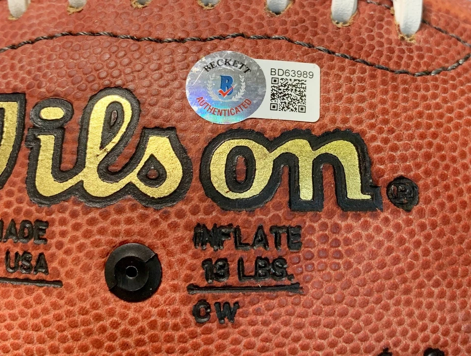 Howie Long Autographed NFL Leather Official Football HOF 06 Radiers Becktt BAS - Image 4 of 4