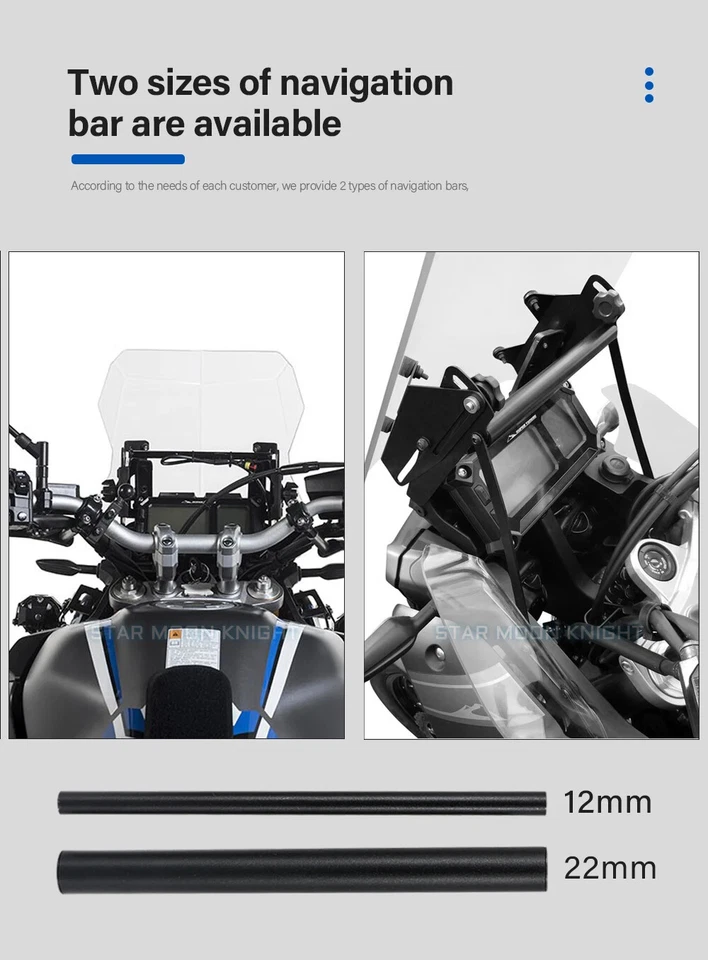For Yamaha Super Tenere XT1200Z 2014 - UP 12/22mm Windshield Mount Bracket kit - Изображение 4 из 4