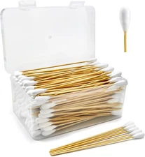 200 PCS Large Cotton Swabs in Storage Box - Dog Ear Cleaning Swabs, 6 Inch Dog E