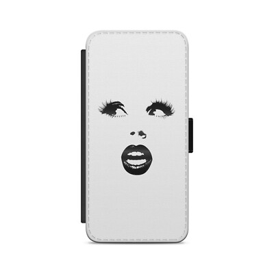 FRAU GESICHT Kunst Lippen Augen Flip Wallet Handyhülle für iPhone Modelle