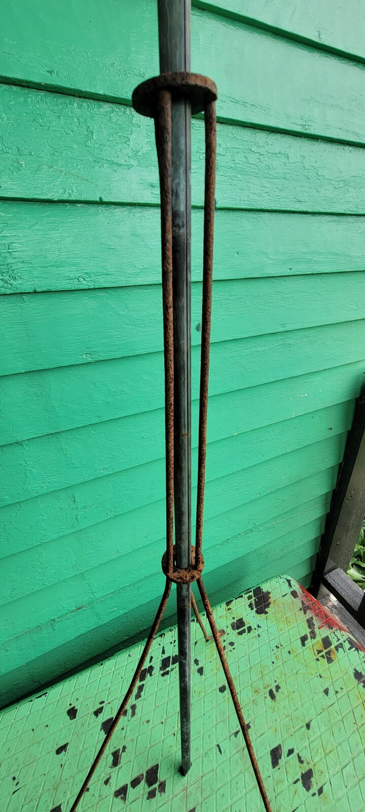 Antique Metal Lightning Rod Tripod Stand with Copper Rod 65" eBay