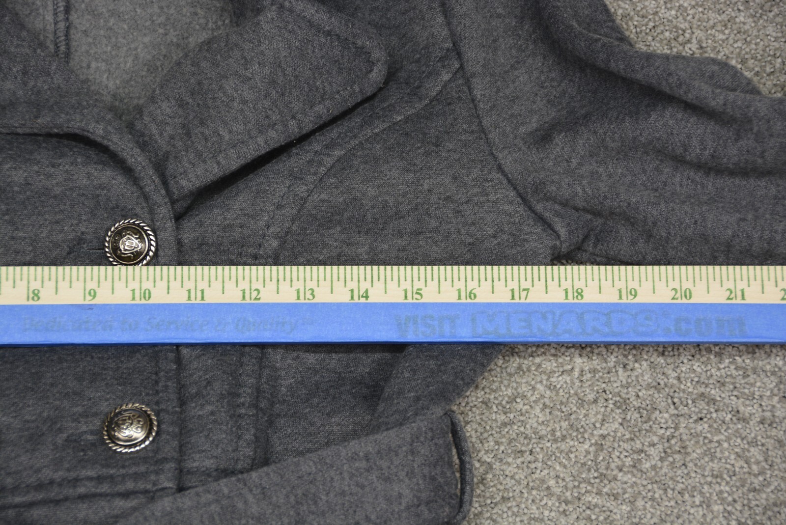 Iris Basic Pea Coat Women's Large Gray - image 5