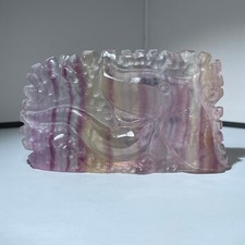 159g Natural y Hermoso Cristal Fluorita Tallado a Mano Peces Curativo