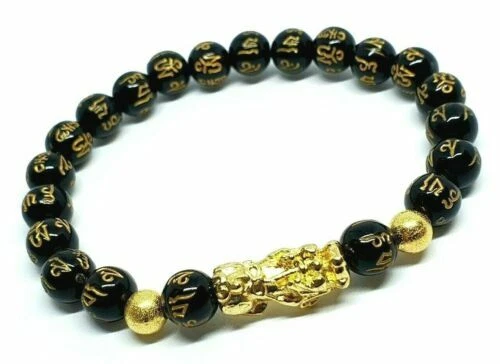 Bracciali di bigiotteria in pietra in pietra principale ossidiana