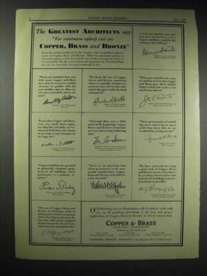 1929 Copper & Brass Research Advertisement - Architects