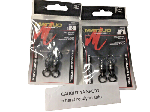 2 Packs Matzuo 680 lb test stainless Ball Bearing Fishing Swivels Sz 8 SSBBS-8 * - 第 1/3 張圖片