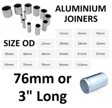 Alloy Hose Joiners 76mm 3 inches Long Metal Connector Swaged Beaded 6mm to 102mm