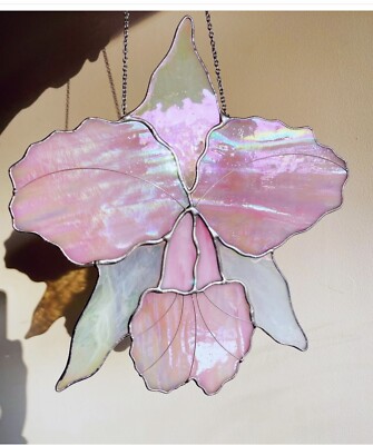 Cattleya Orchidee Buntglas Sonnenfänger Blume Chakra Fenster Wandbehang Geschenk