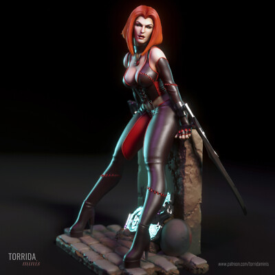 Rayne, Bloodrayne, Dhampir, sexy Pin Up, Figur, 3D Druck, Torrida, UNBEMALT