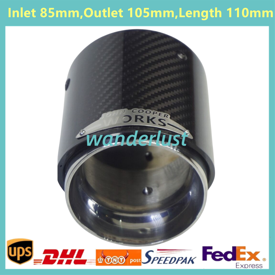 Carbon Fiber Steel Exhaust Pipe Tail Muffler Tip JCW For Mini - Foto 10