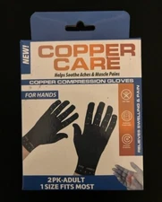 *NEW*- Copper Care Fit Hand Relief Compression Gloves UNISEX -ONE SIZE FITS MOST