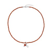Cavill Karneol Halskette 21,5Ct Sterling Silber AnhäNger Rot Orange